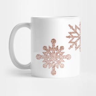 Sparkling rose gold glitter snowflakes Mug